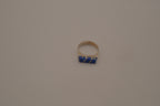 Sterling silver lapis lazuli geometric ring
