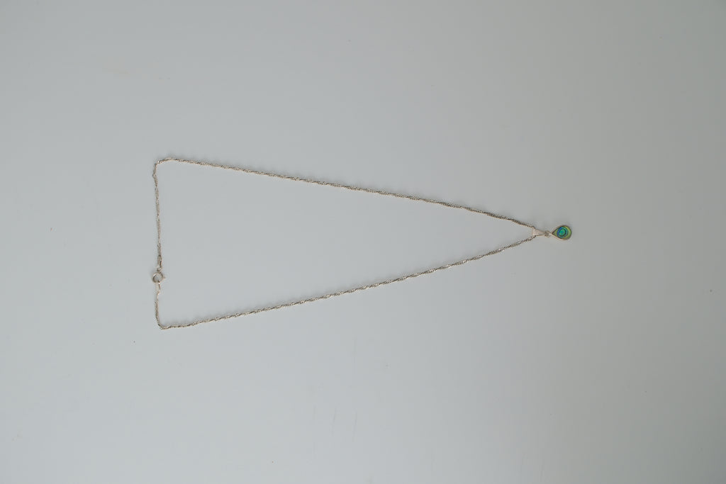 Sterling Silver Abalone Teardrop Necklace