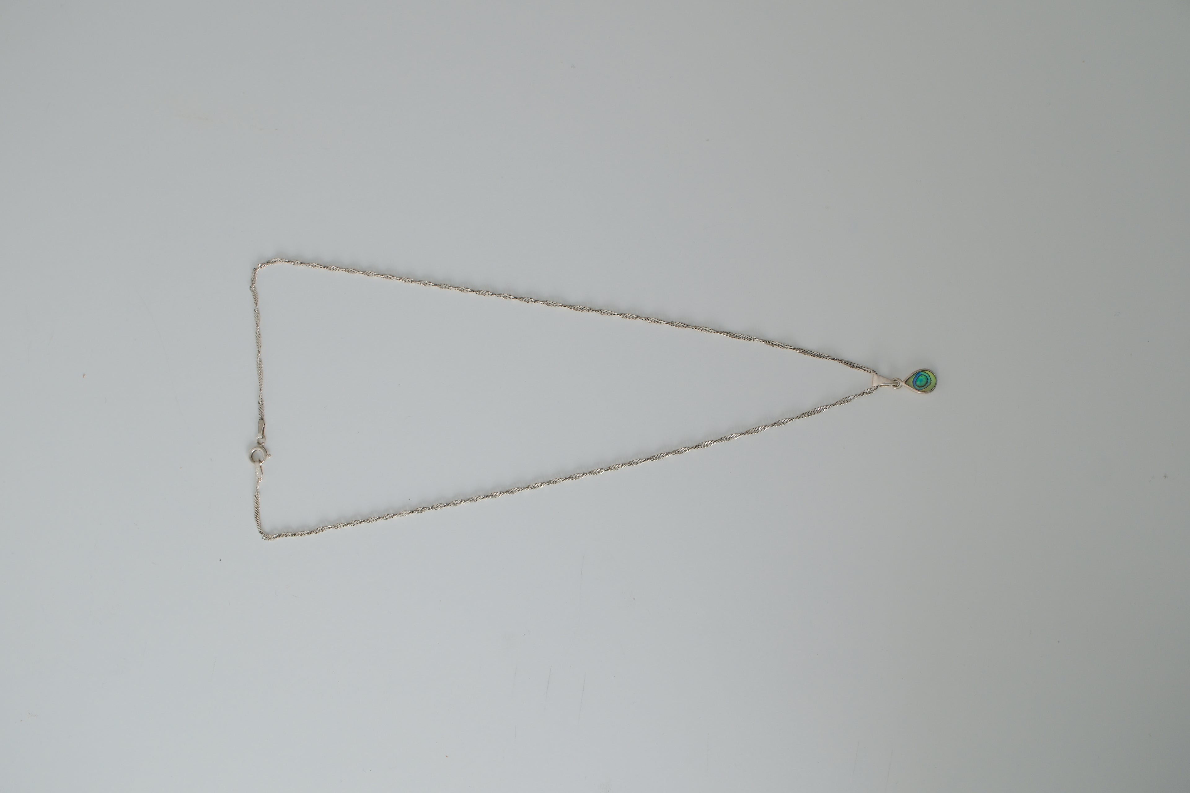 Sterling Silver Abalone Teardrop Necklace