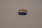 Sterling silver lapis lazuli geometric ring
