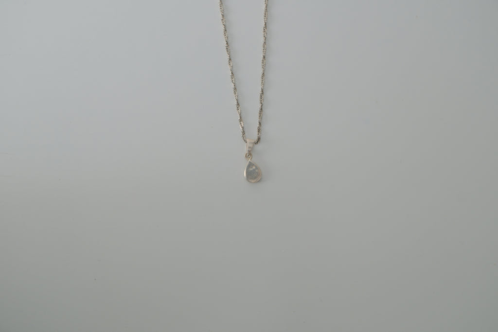 Sterling Silver Abalone Teardrop Necklace