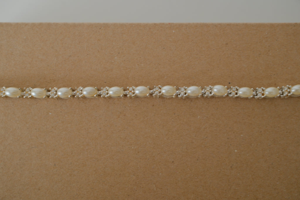 Avon Silver Pearl Tennis Bracelet