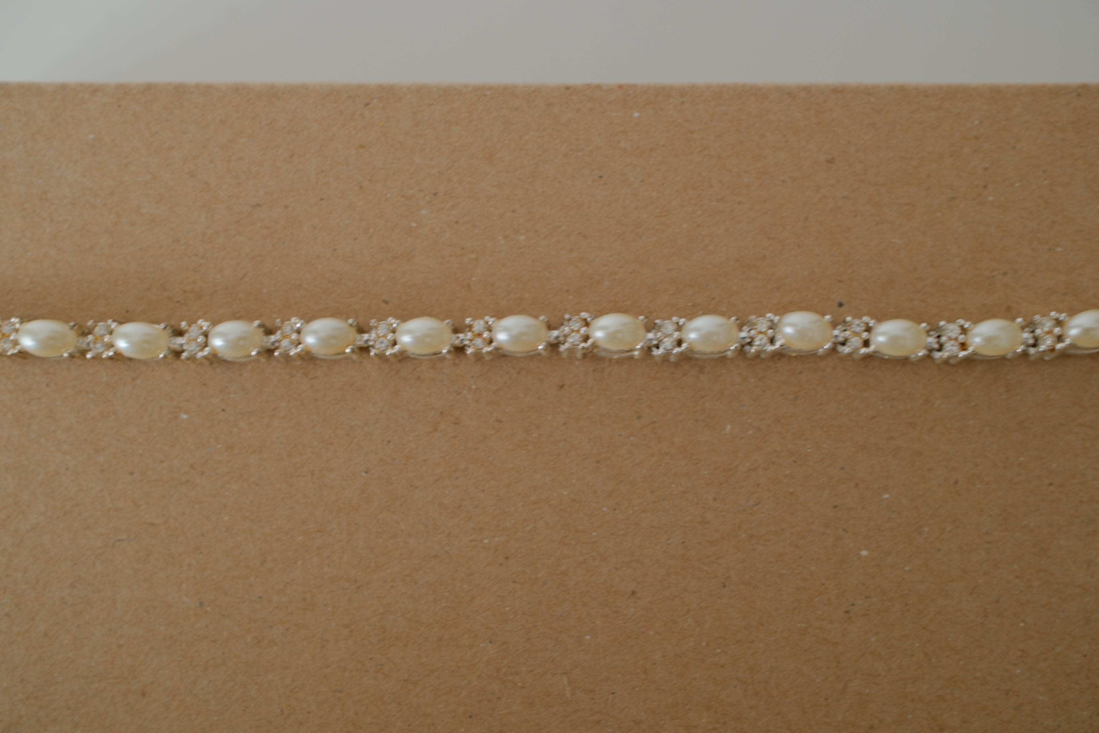 Avon Silver Pearl Tennis Bracelet