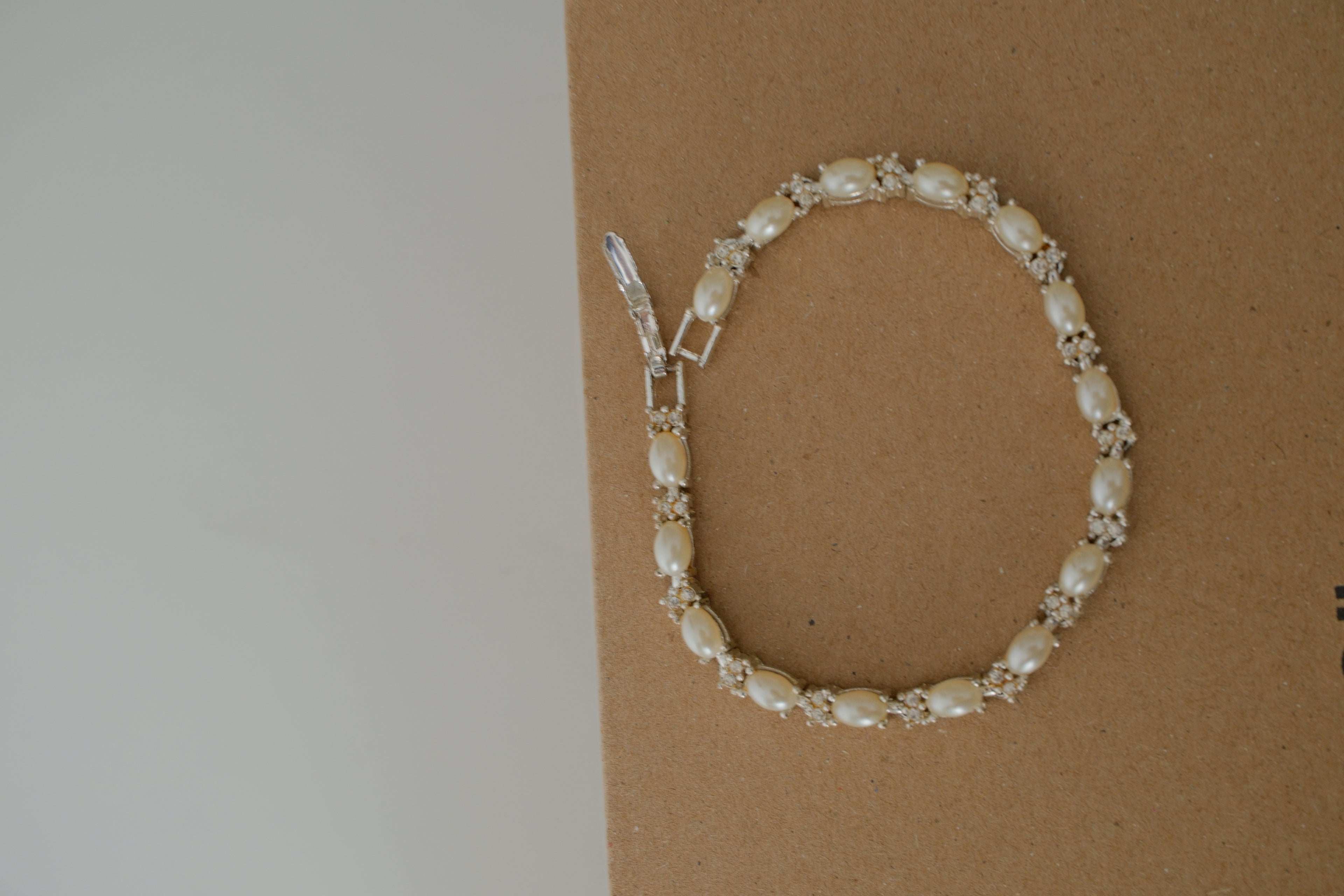 Avon Silver Pearl Tennis Bracelet