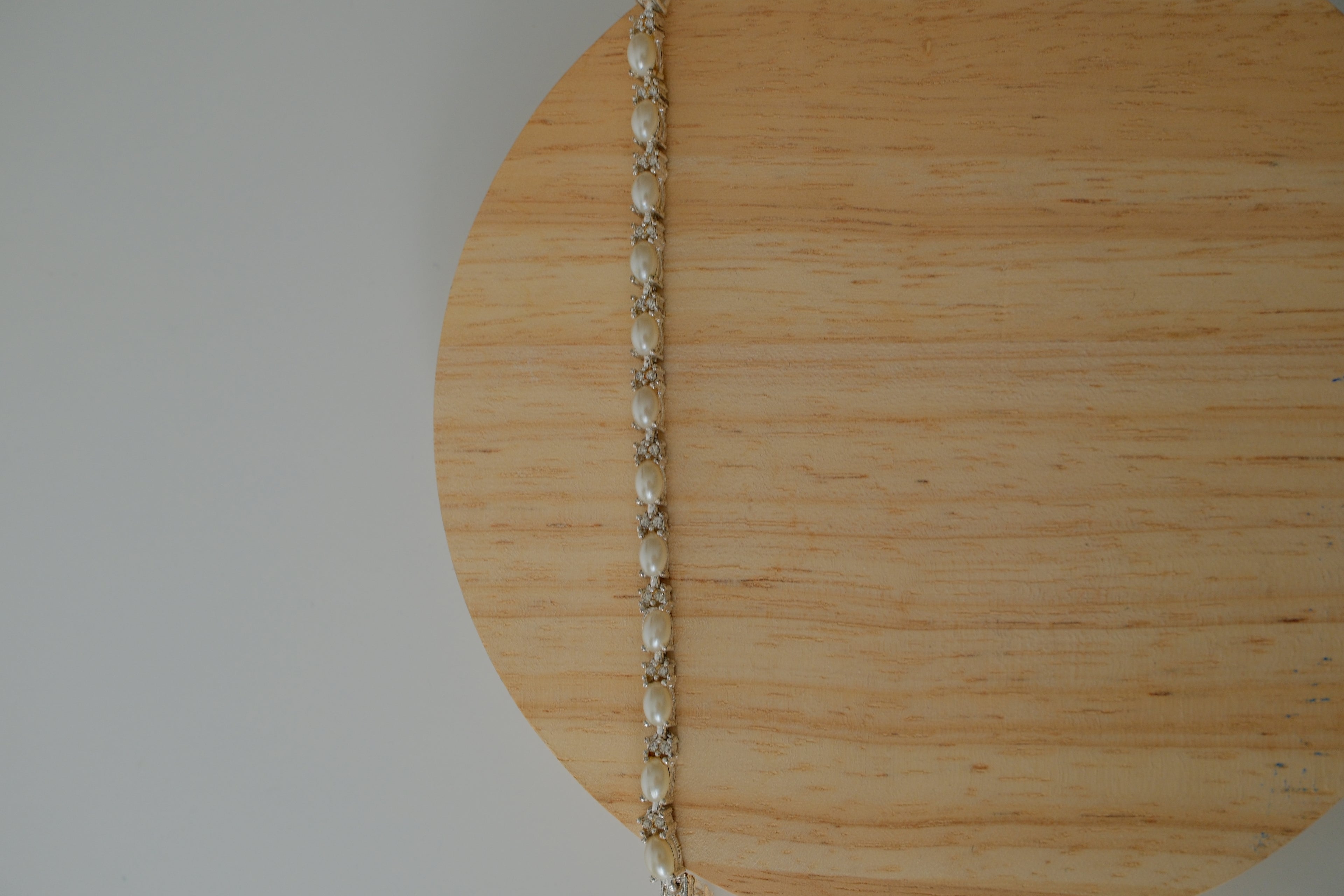 Avon Silver Pearl Tennis Bracelet