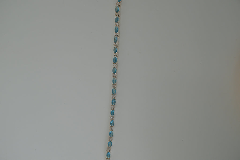 Avon Silver and Blue Tennis Bracelet