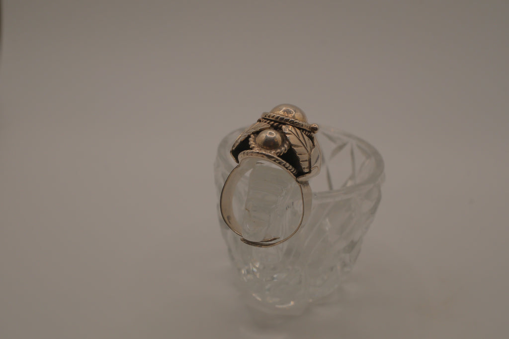 Vintage Mexico sterling silver poison ring