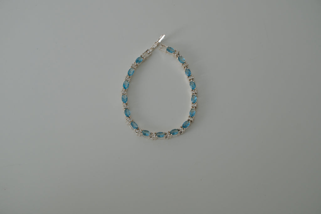 Avon Silver and Blue Tennis Bracelet