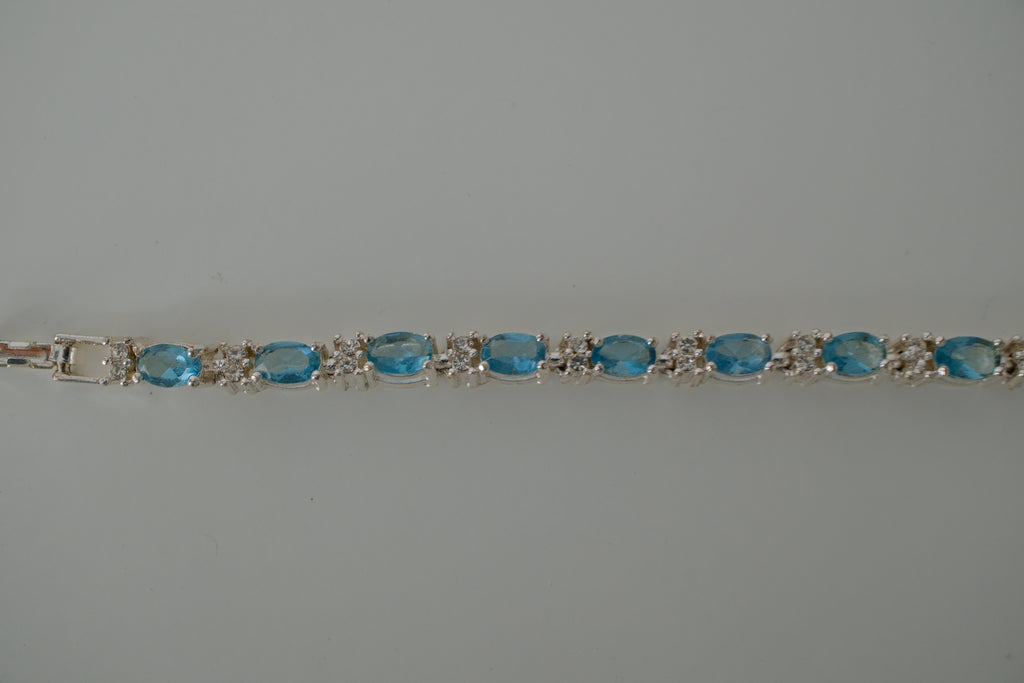 Avon Silver and Blue Tennis Bracelet