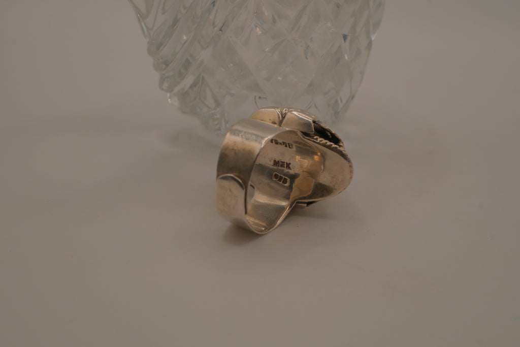 Vintage Mexico sterling silver poison ring