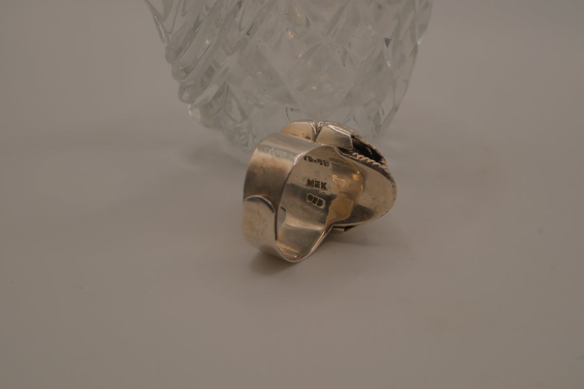 Vintage Mexico sterling silver poison ring