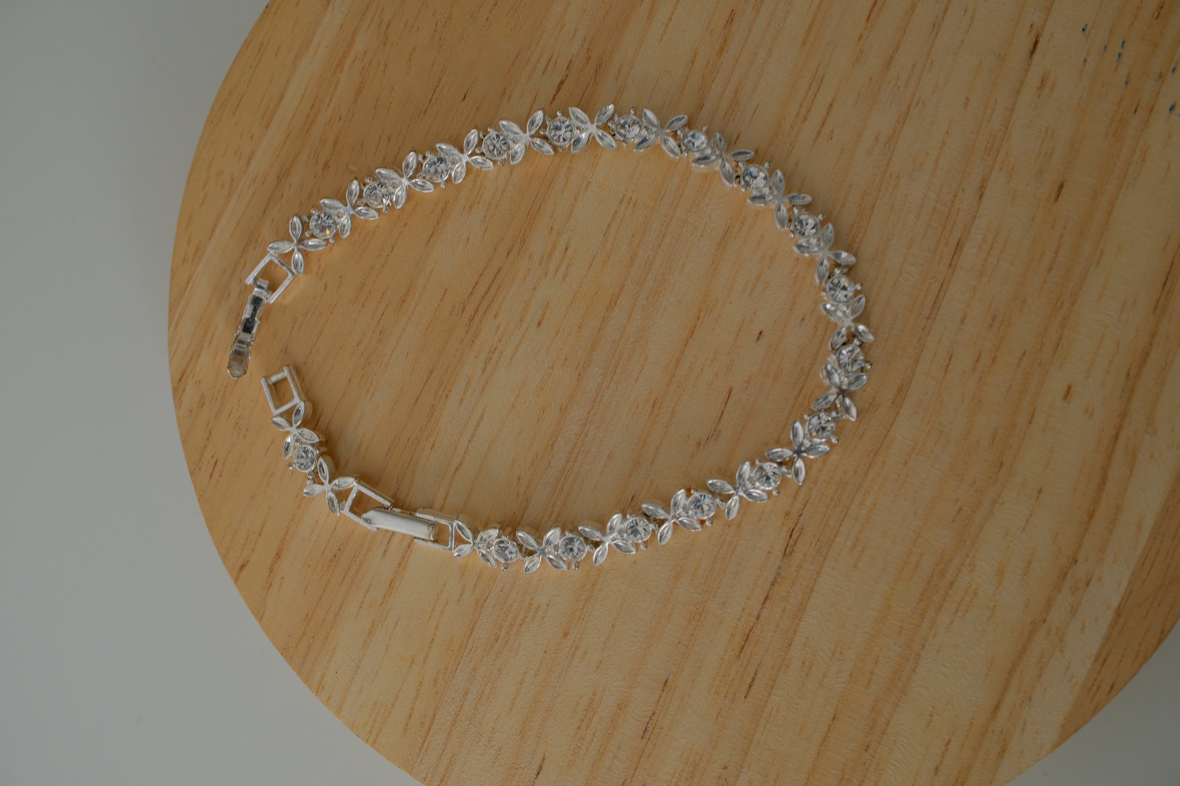 Avon Silver Flower Tennis Bracelet