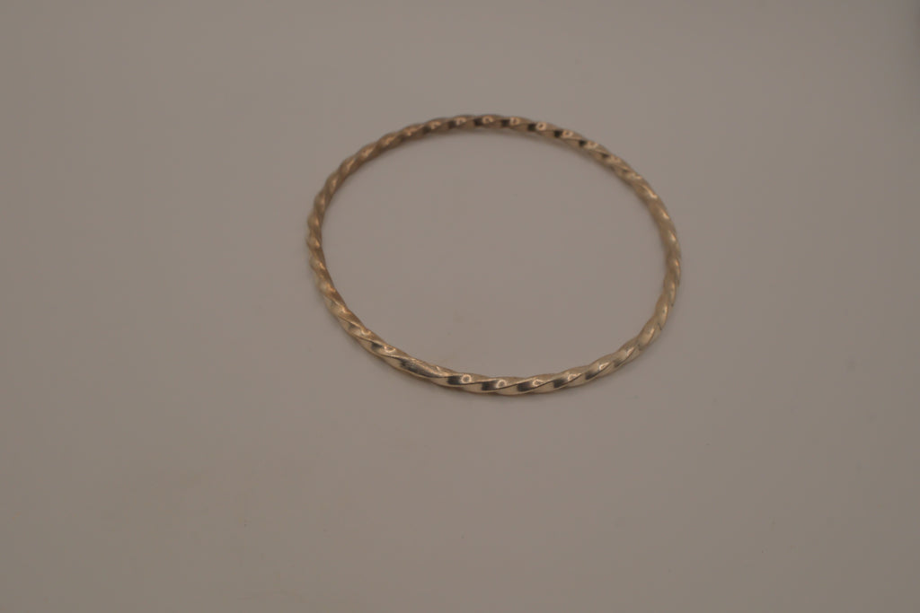 Vintage sterling silver twisted rope design bangle bracelet
