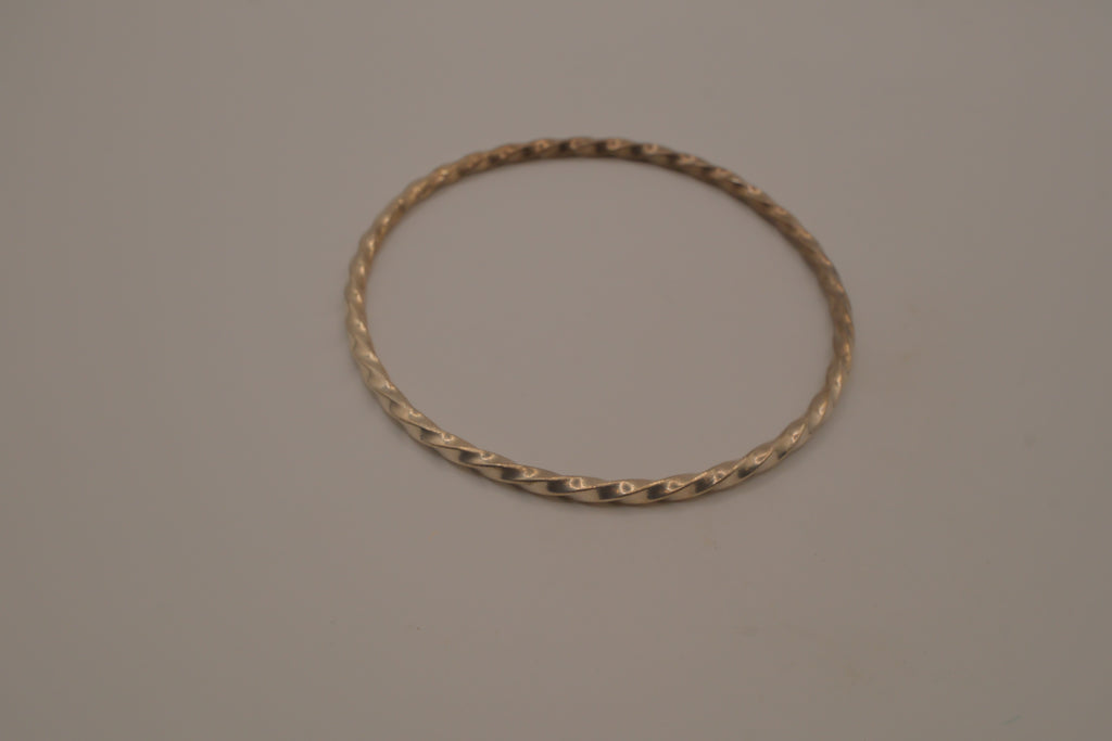 Vintage sterling silver twisted rope design bangle bracelet