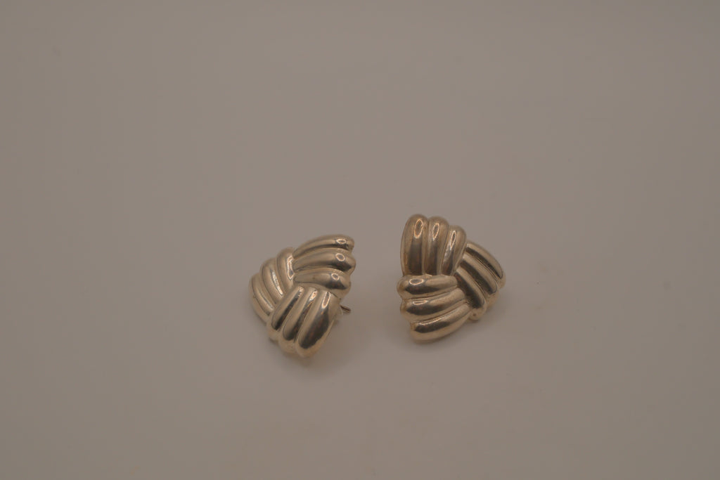 Vintage sterling silver modernist knot earrings