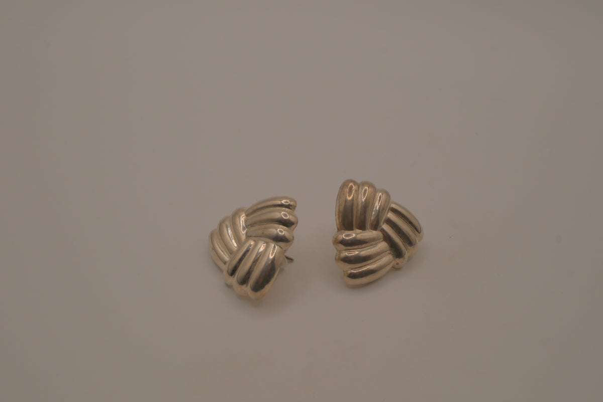 Vintage sterling silver modernist knot earrings