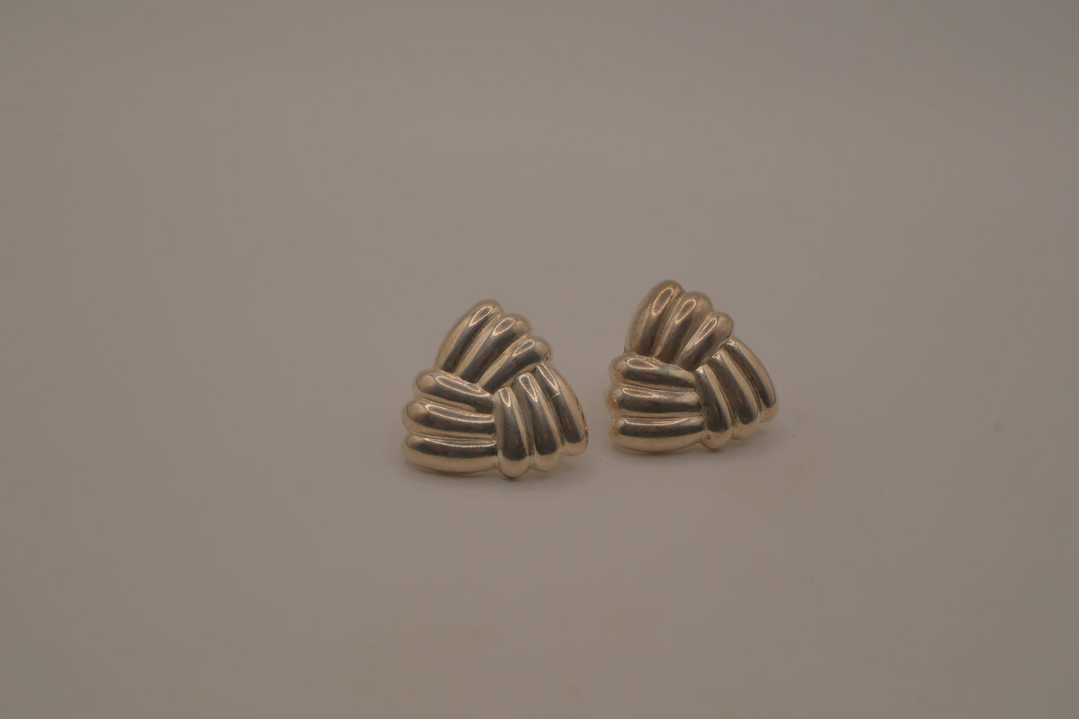 Vintage sterling silver modernist knot earrings