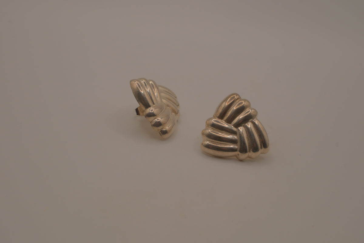 Vintage sterling silver modernist knot earrings