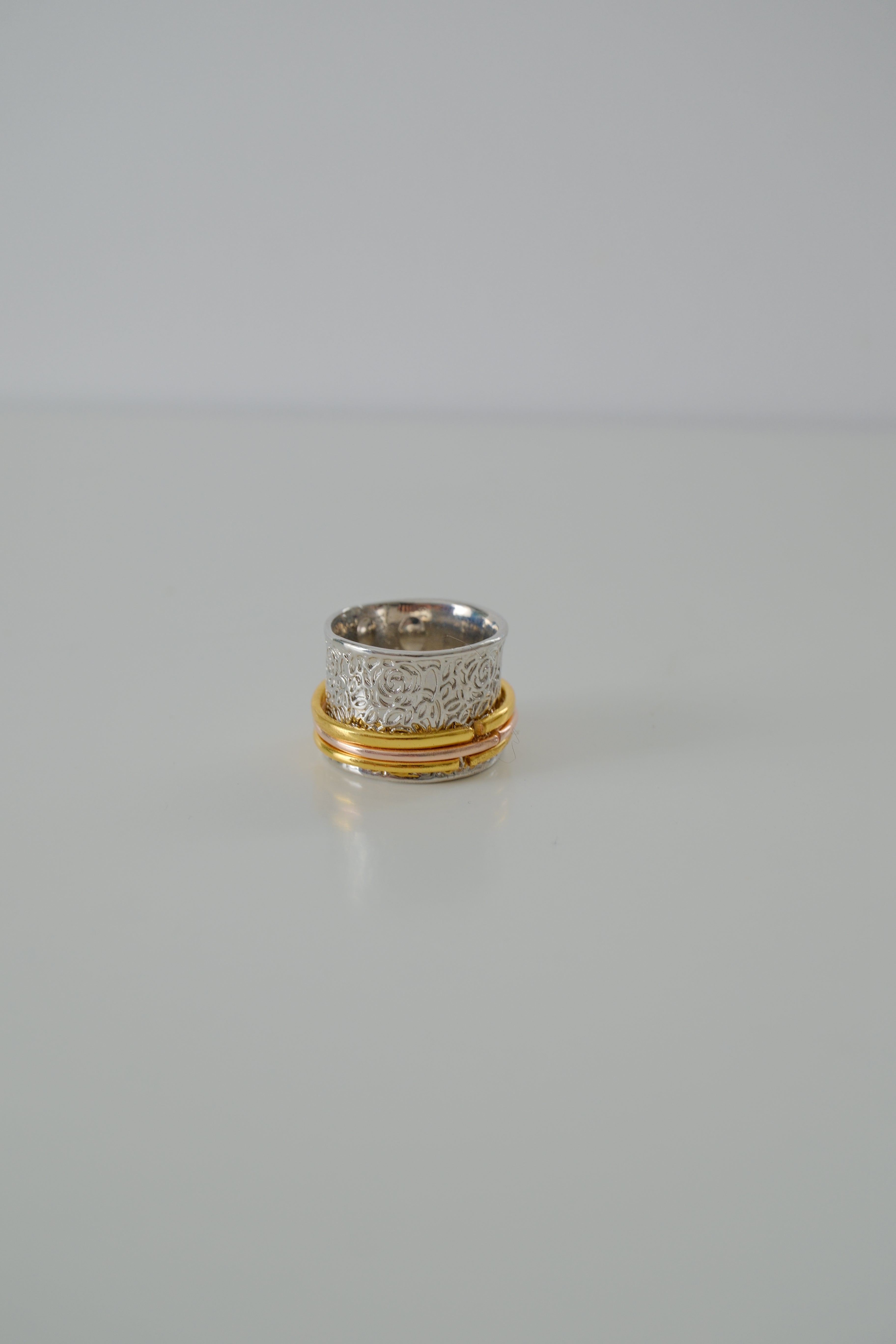 Sterling Silver Textured Spinner Ring