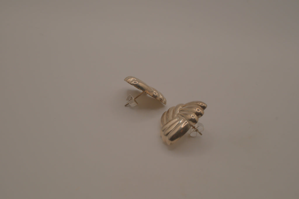 Vintage sterling silver modernist knot earrings