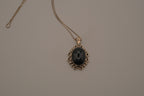 Vintage Mexican sterling silver black onyx pendant necklace
