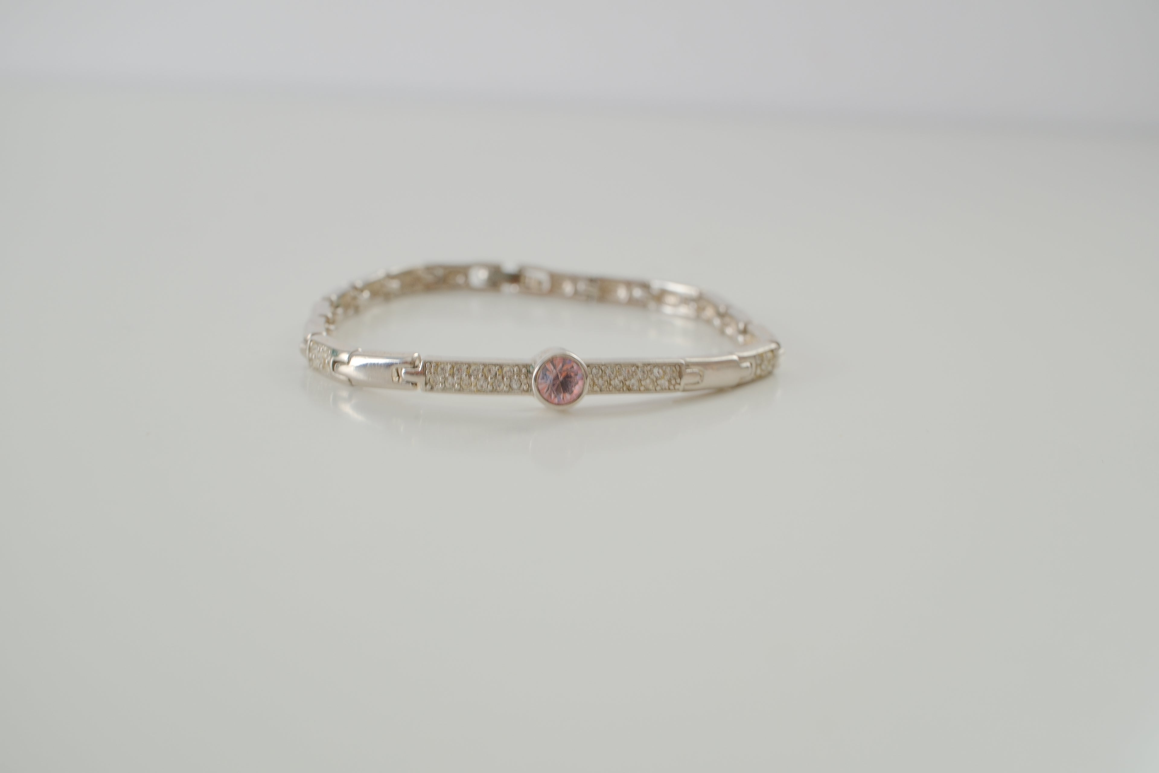 Silver Ciro Delicate Pink Sapphire Bracelet
