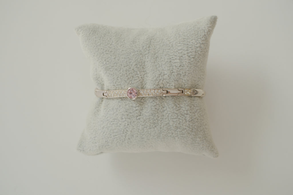 Silver Ciro Delicate Pink Sapphire Bracelet