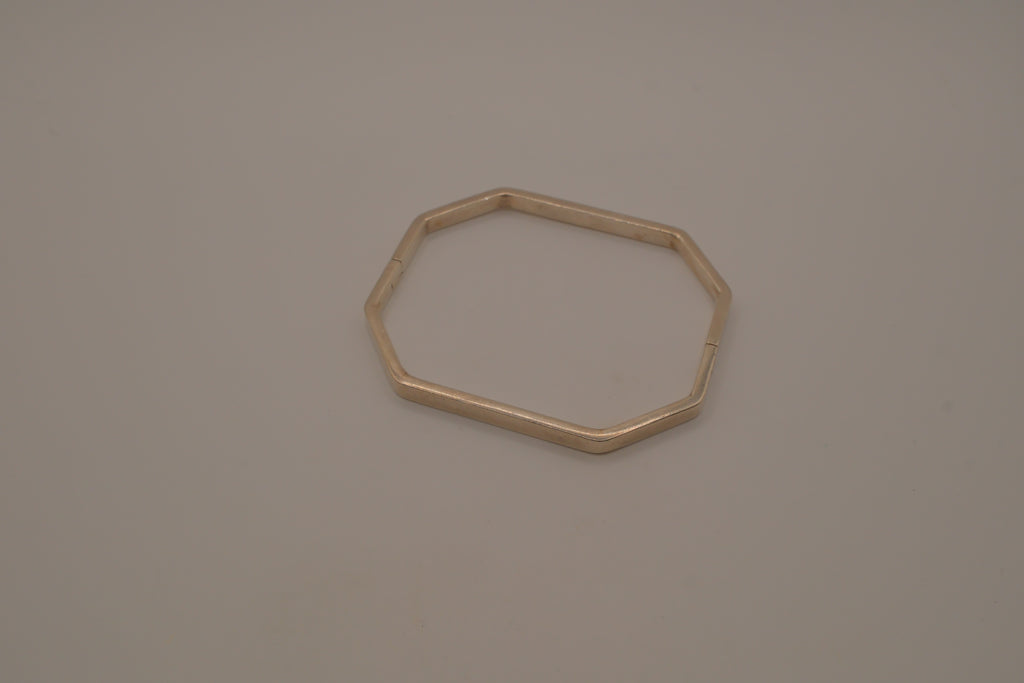 Vintage Mexico sterling silver octagonal geometric bangle bracelet