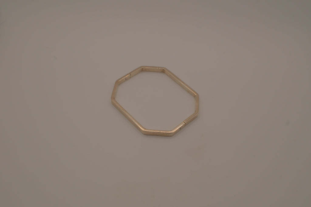 Vintage Mexico sterling silver octagonal geometric bangle bracelet
