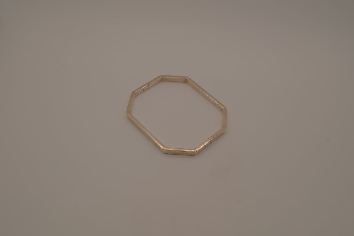 Vintage Mexico sterling silver octagonal geometric bangle bracelet