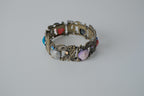 Vintage Bronze Heart Stone Cuff Bangle