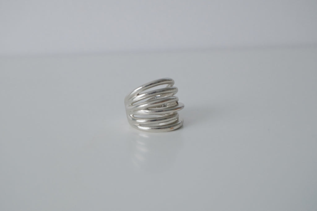 Silver Tone Interlaced Ring
