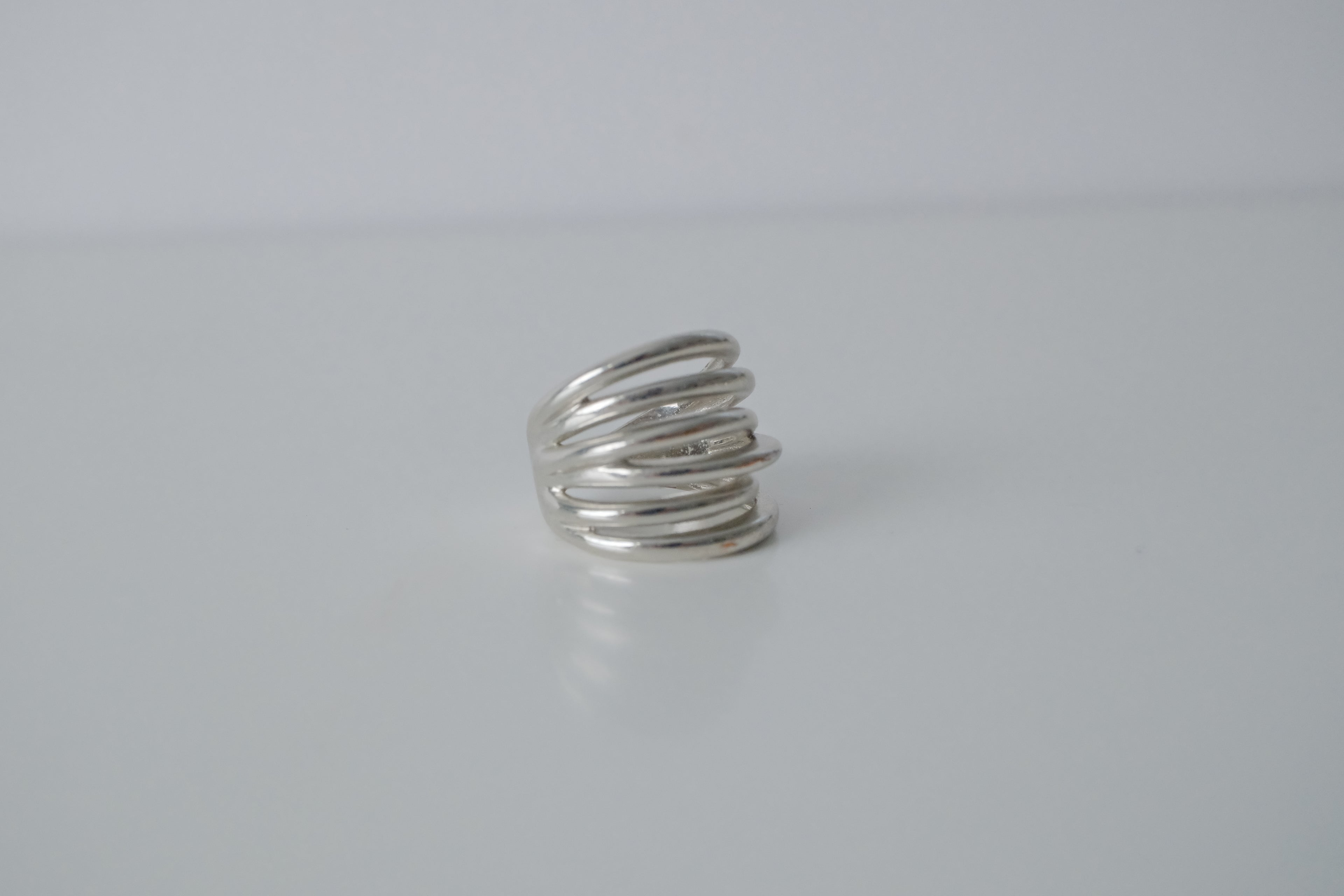 Silver Tone Interlaced Ring