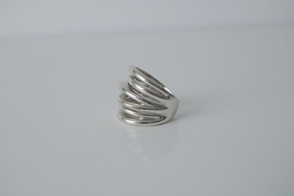 Silver Tone Interlaced Ring