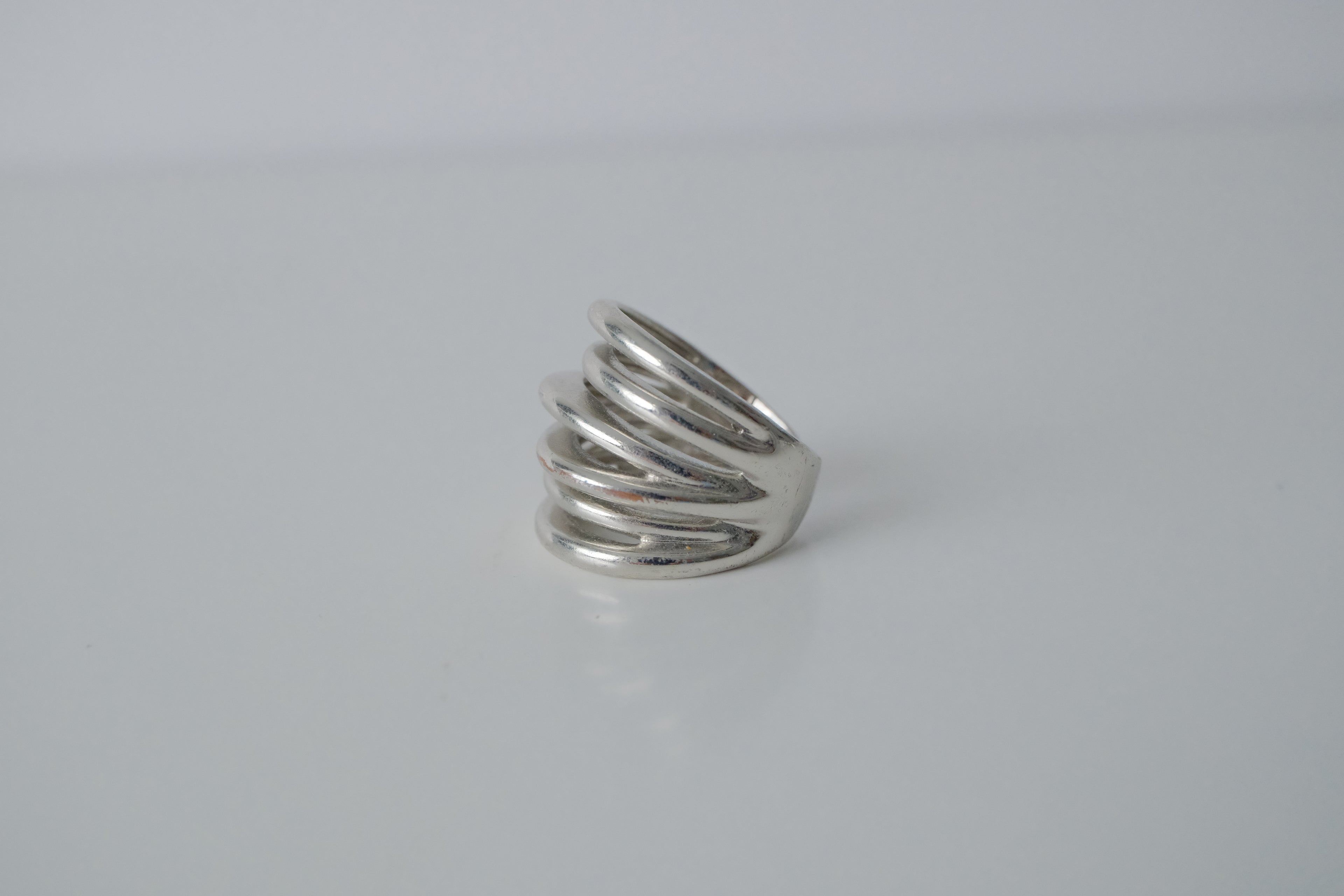 Silver Tone Interlaced Ring