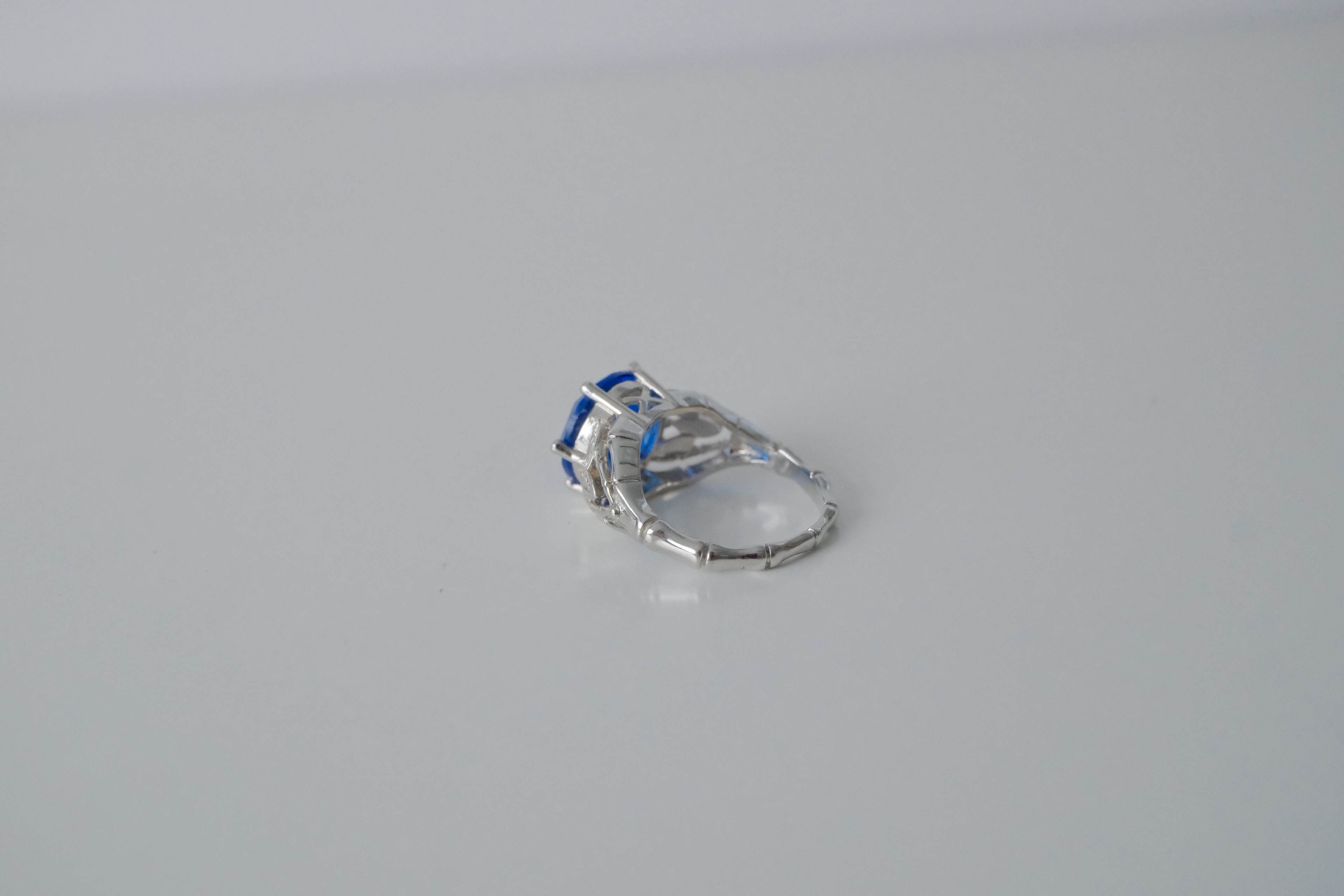Silver Sapphire Stone Ring
