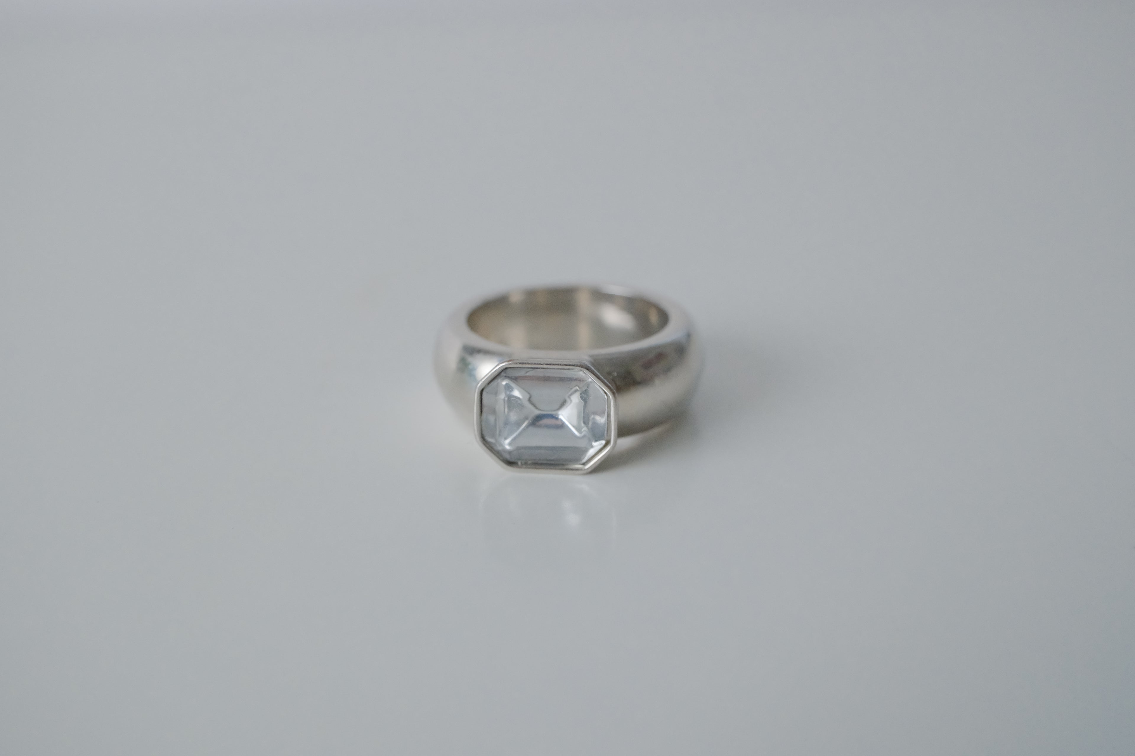 Square Bezel Stone Ring