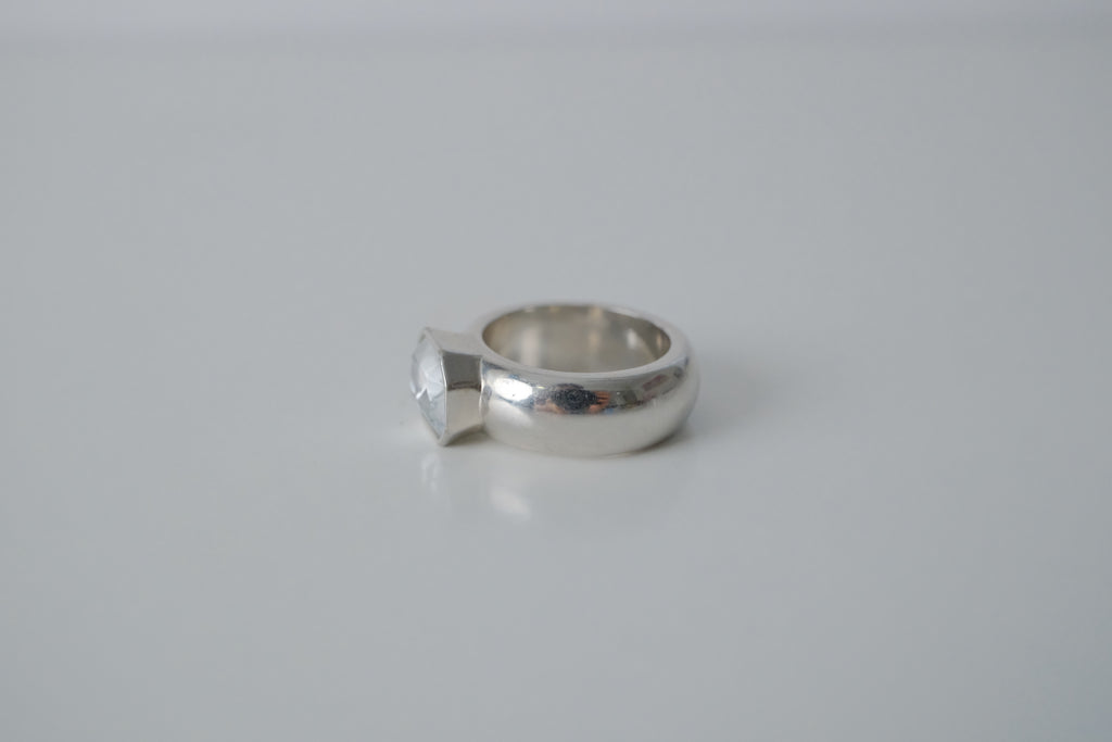 Square Bezel Stone Ring