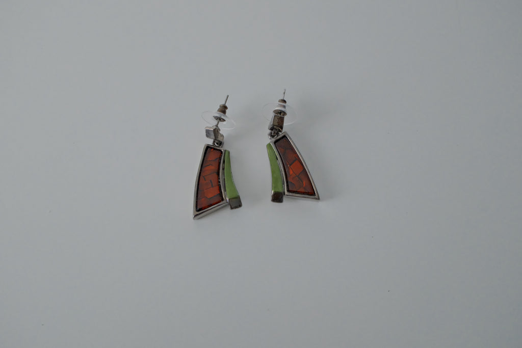 Vintage Two Stone Drop Earrings