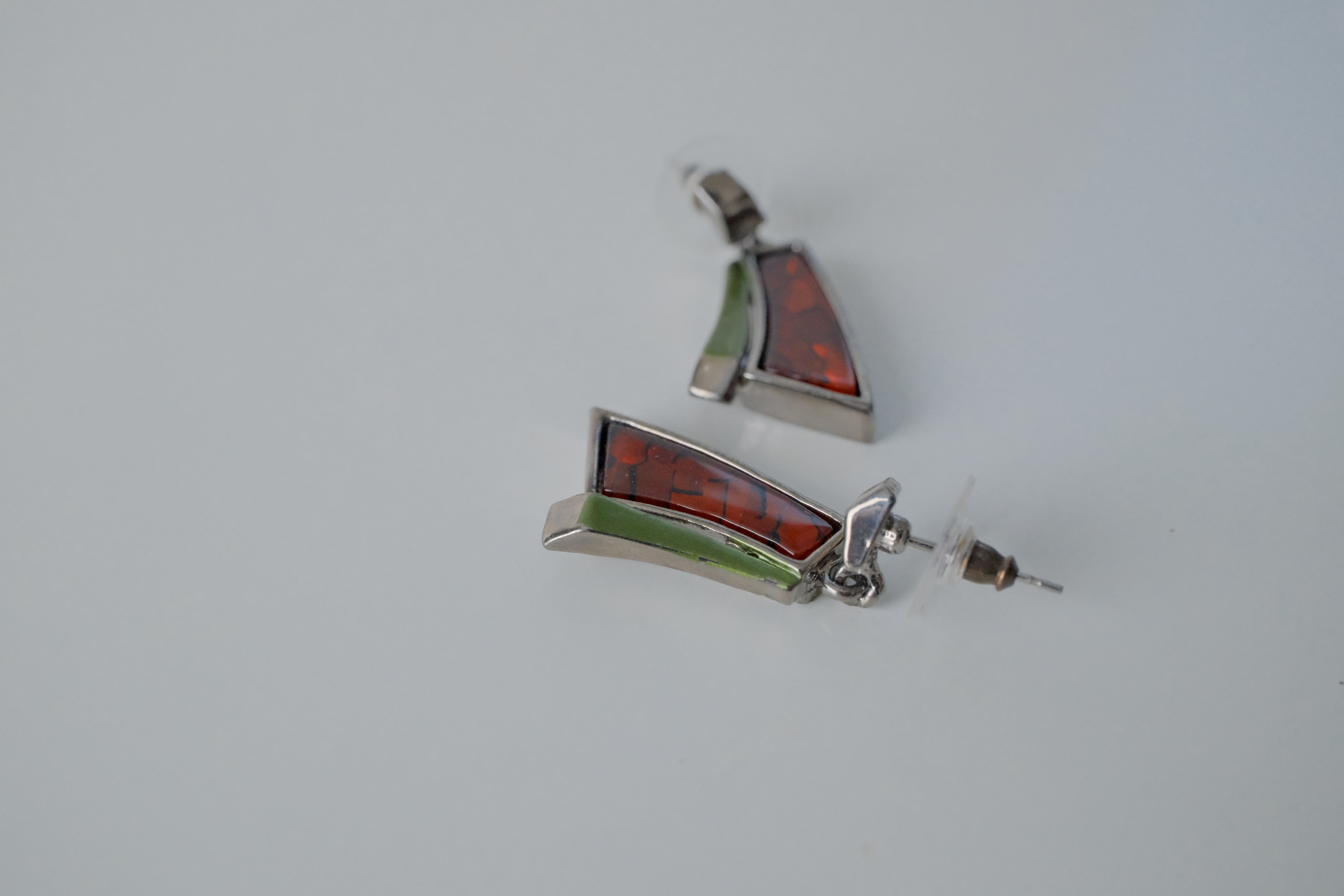 Vintage Two Stone Drop Earrings