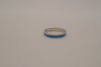 Sterling silver blue opal inlay stackable eternity band ring