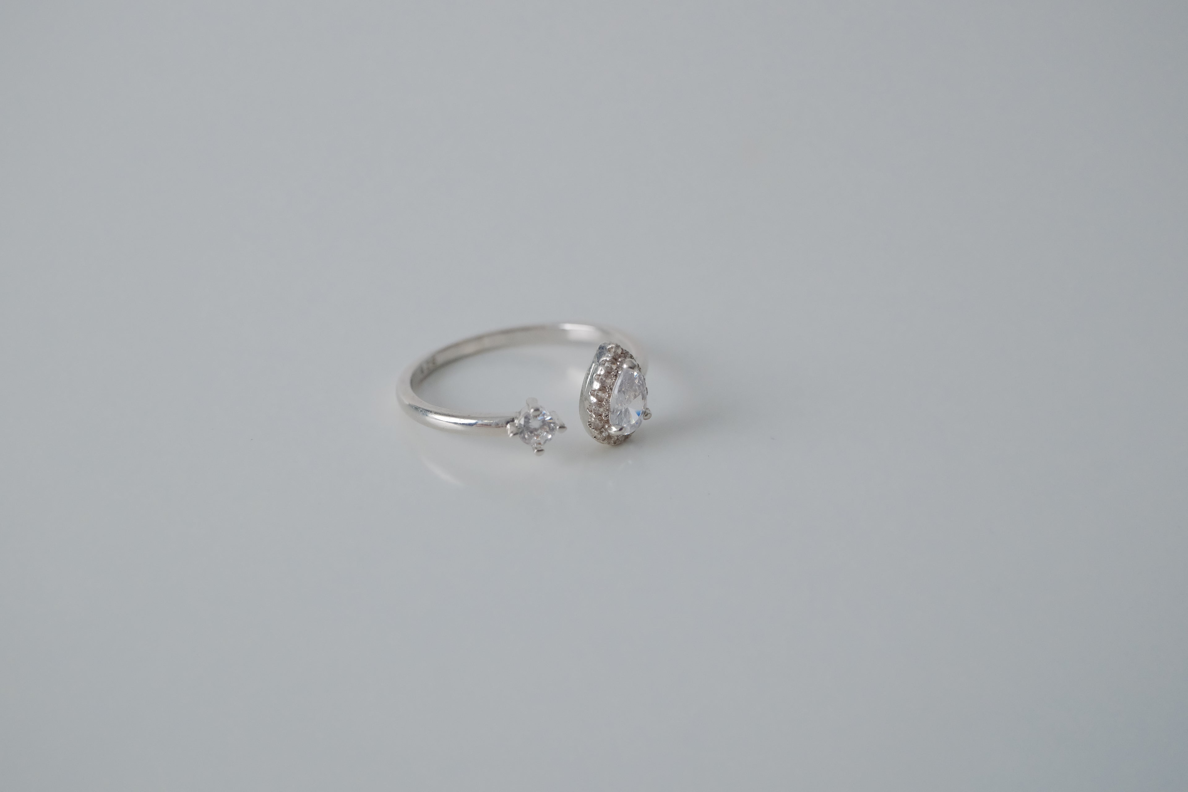 Sterling Silver Adjustable Teardrop Ring