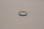 Sterling silver blue opal inlay stackable eternity band ring