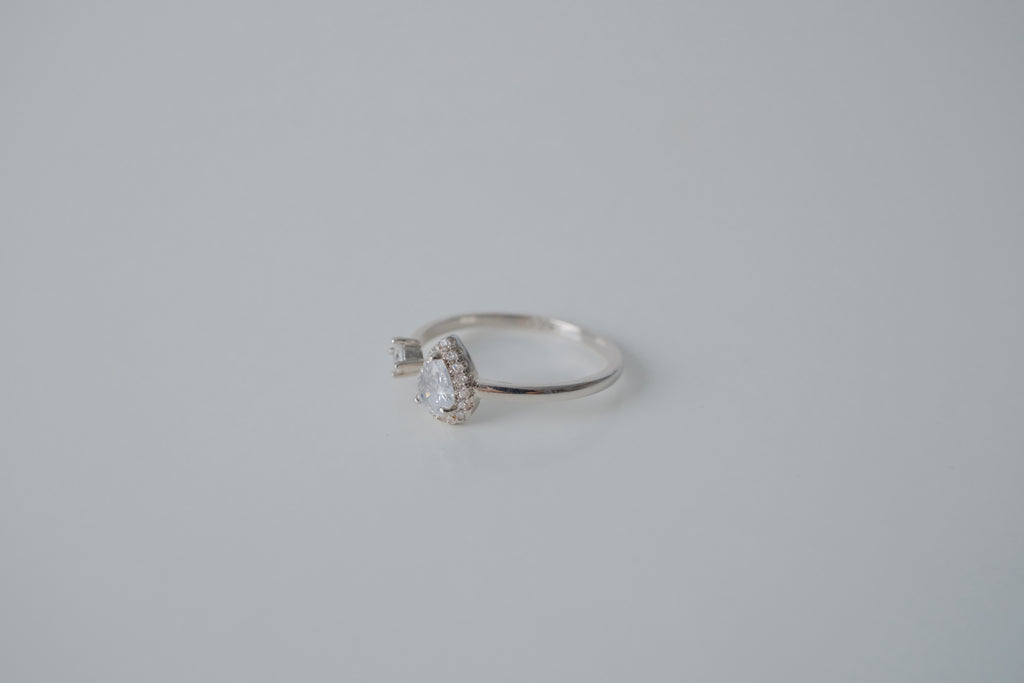 Sterling Silver Adjustable Teardrop Ring
