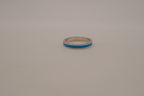 Sterling silver blue opal inlay stackable eternity band ring