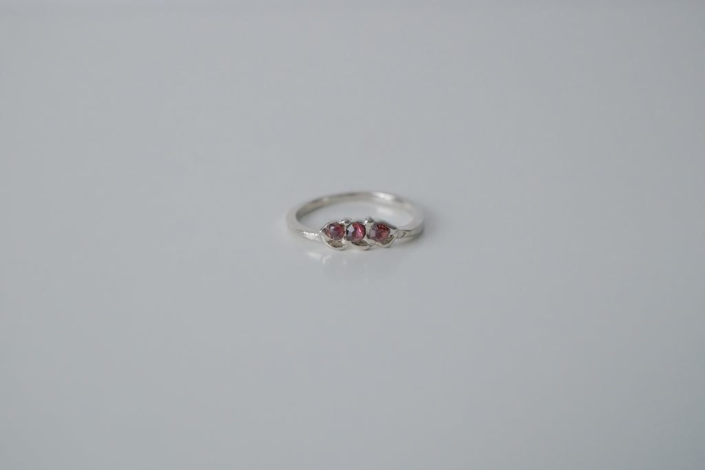 Pink Tourmaline Silver Ring