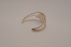 Vintage Mexican Alpaca silver Pink floral cuff bracelet