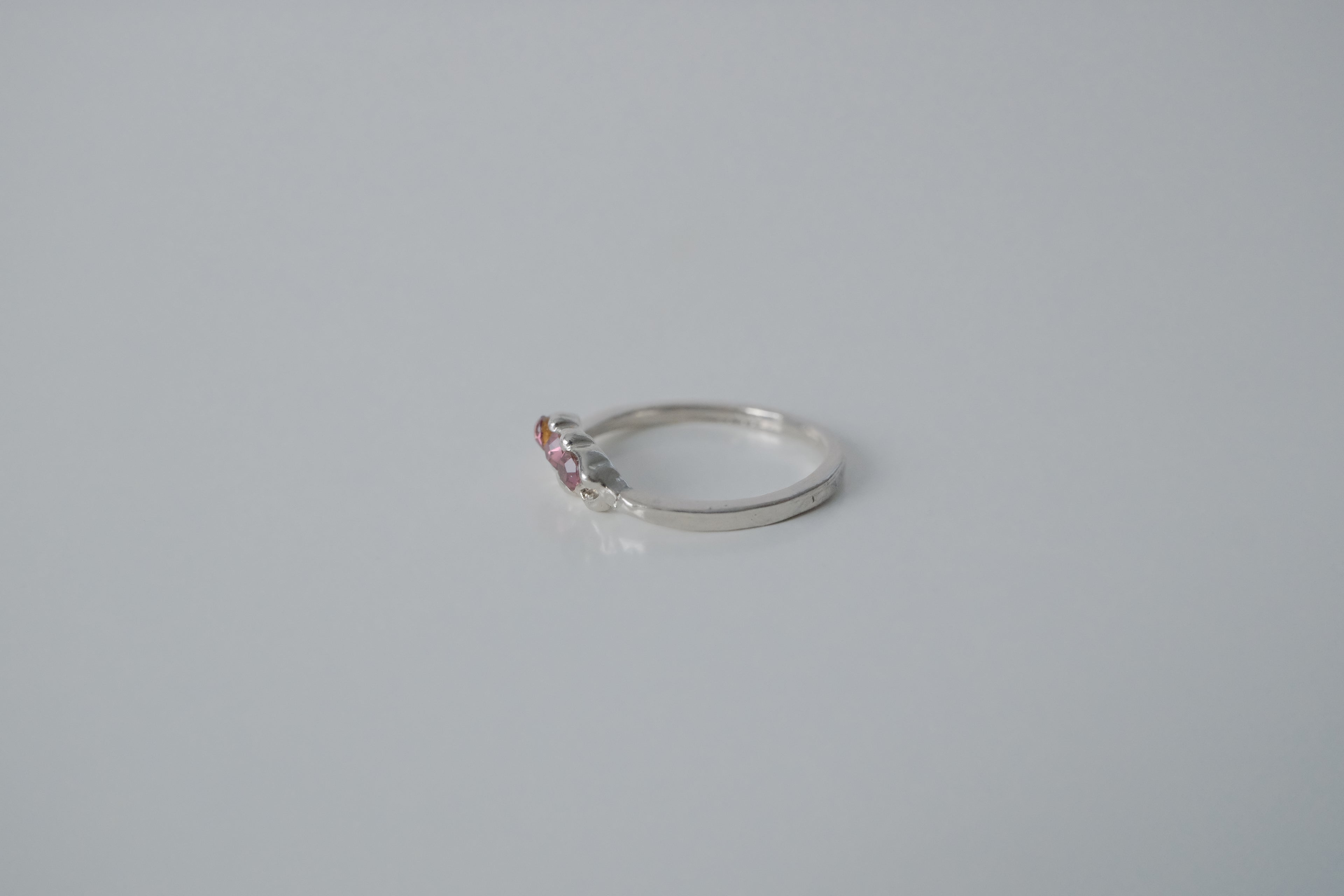 Pink Tourmaline Silver Ring