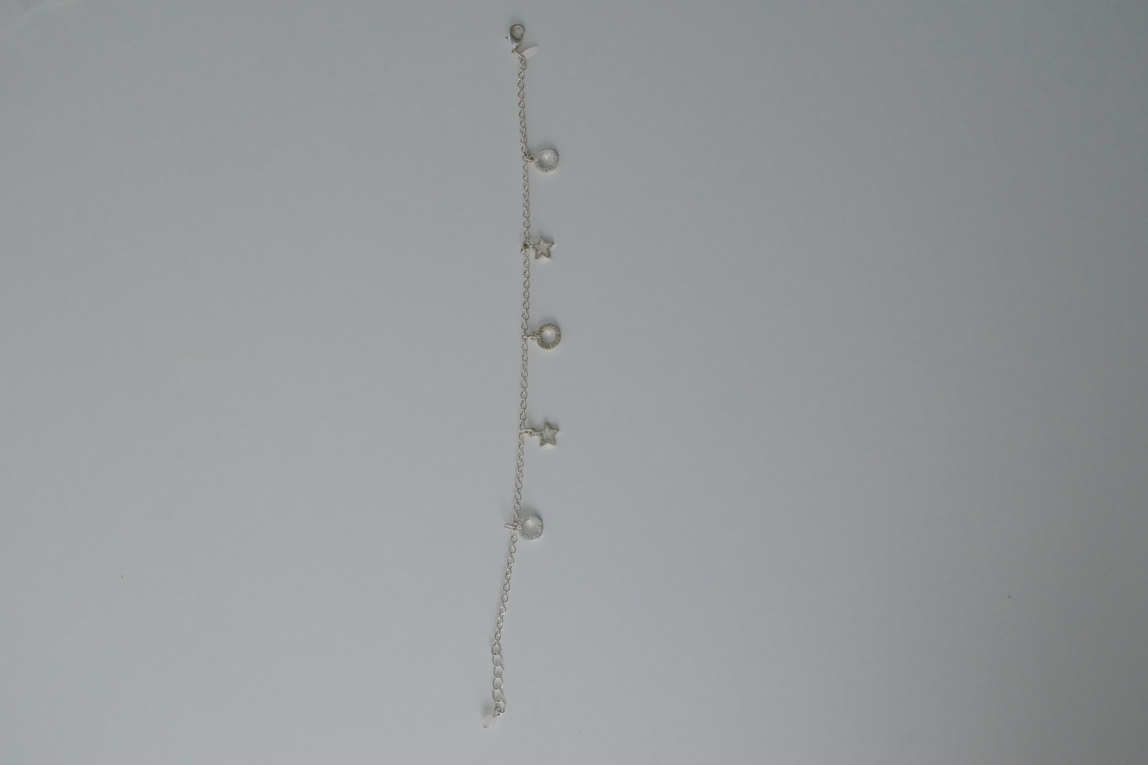 Sterling Silver Star and Circle Anklet