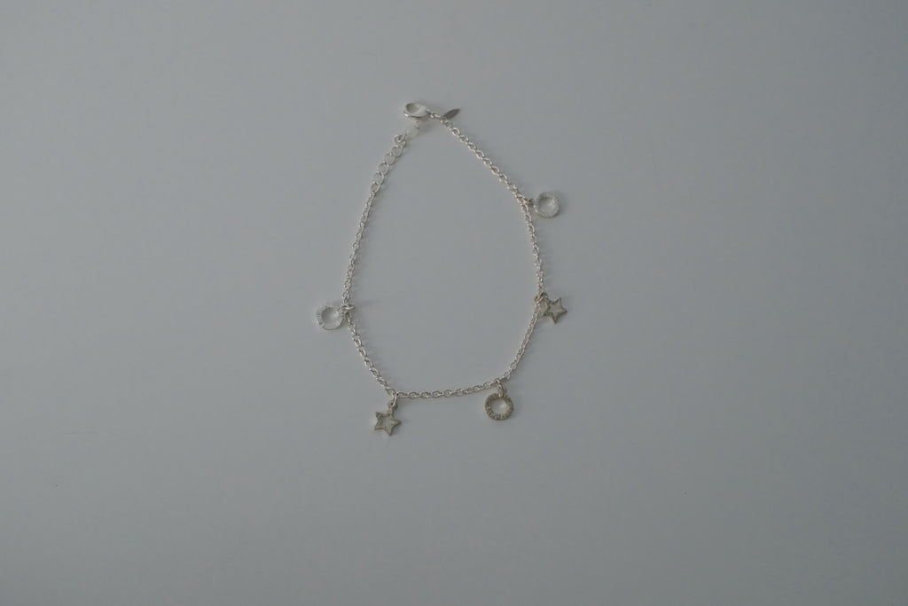 Sterling Silver Star and Circle Anklet